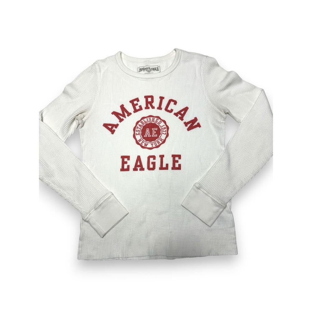 American Eagle White Thermal Long Sleeve Size Medium - Picture 1 of 7
